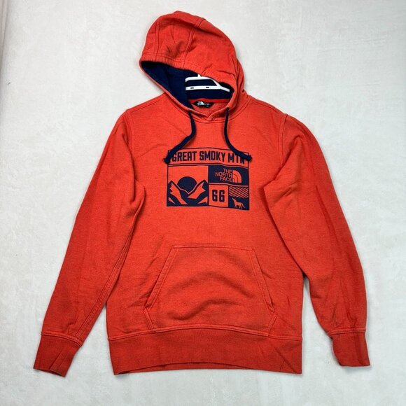 The North Face Hoodie Great Smoky Mtn 66 Long Sleeve Red Pullover Men's Size S - Picture 1 of 16